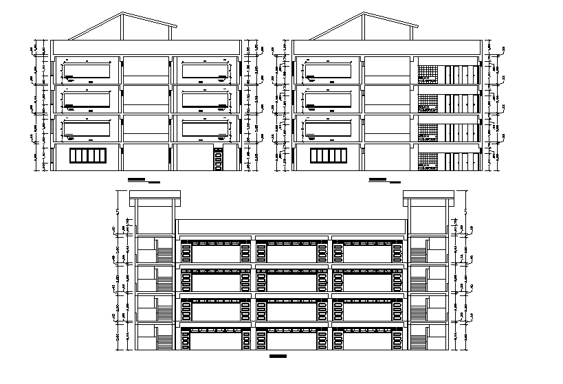 Section view of 33x21m office plan is given in this Autocad drawing file. Download now.