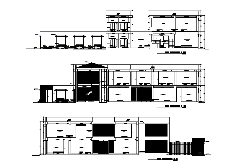 Section view of Small office plan is presented in this Autocad 2D file. Download now.