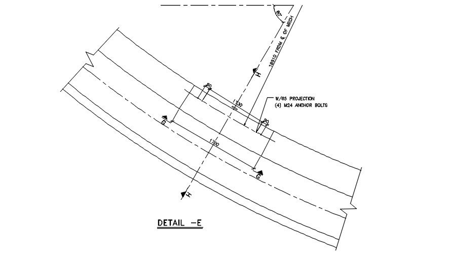 Section view of launder of treatment plant is given in this 2D Autocad DWG drawing file. Download the Autocad DWG drawing file.