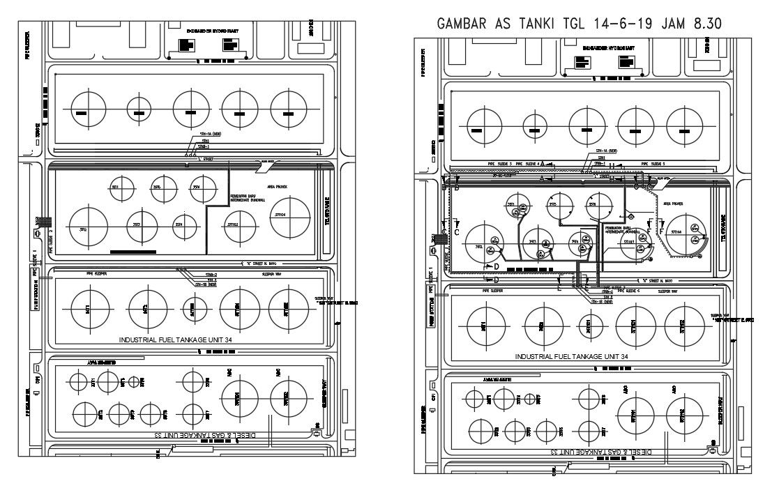 Section view of oil storage unit is given in 2D Autocad DWG drawing file. Download the Autocad model.