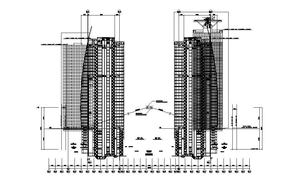 Section view of the corporate building is given in this 2D Autocad DWG drawing file. Download the Autocad drawing file.