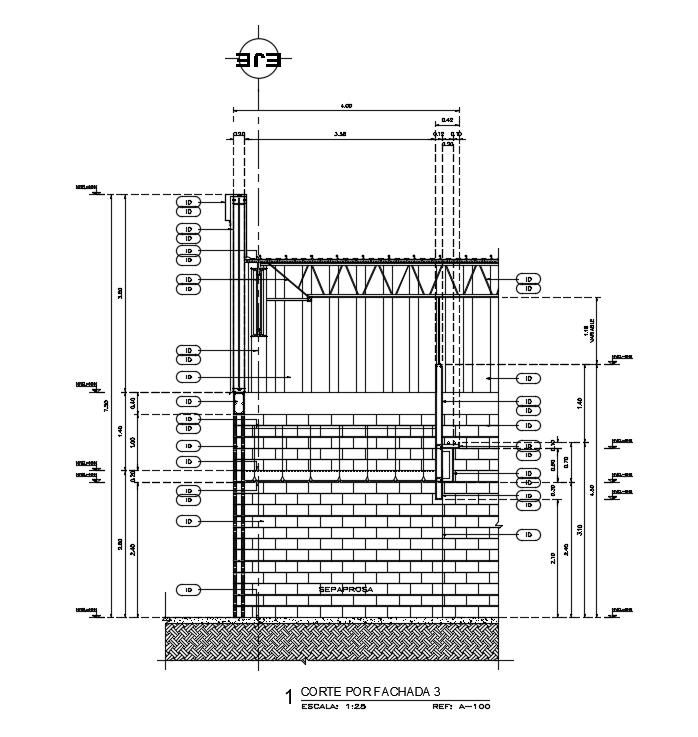 Section view of the industrial building is given in this Autocad drawing file. Download now.