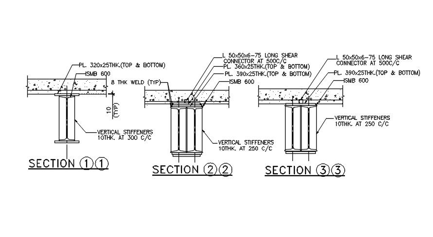 Section view of the slab of water intake well has given in the Autocad 2D DWG drawing file. Download the Autocad DWG drawing file.