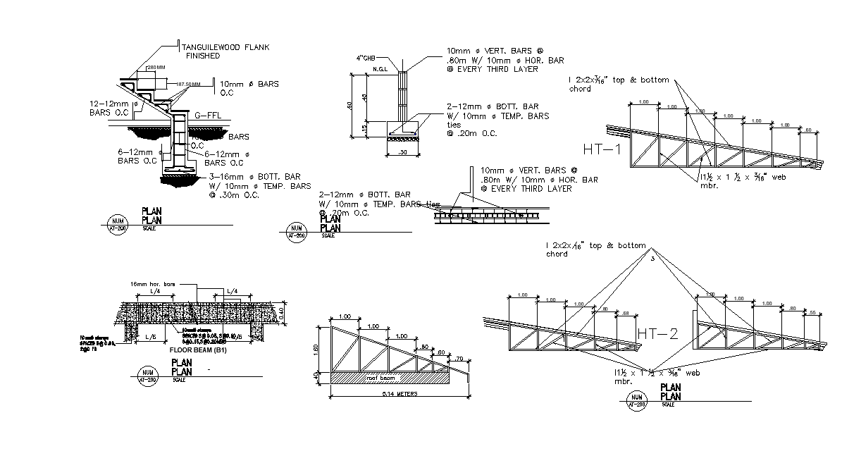 Section view of the stairs of duplex house plan is given in this Autocad 2D DWG drawing file. Download the 2D Autocad DWG drawing file.