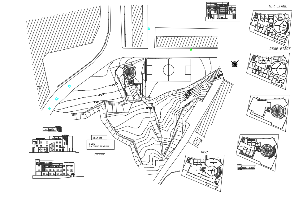 Sede telecomunicacationon dwg file