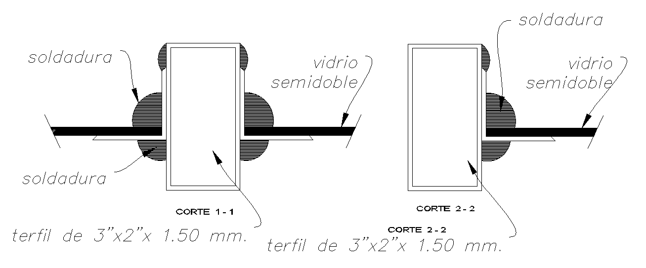 Semi-double glass with rod welding design cad drawing files. Download now.
