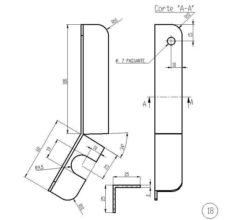 Sensor support section plan details are given in this AutoCAD DWG drawing. Download the free AutoCAD 2D DWG file.