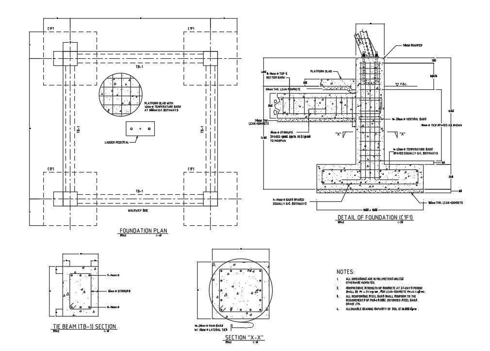 Sentry tower of Section, Plan and details were given in this file. Download the Autocad 2D DWG file.