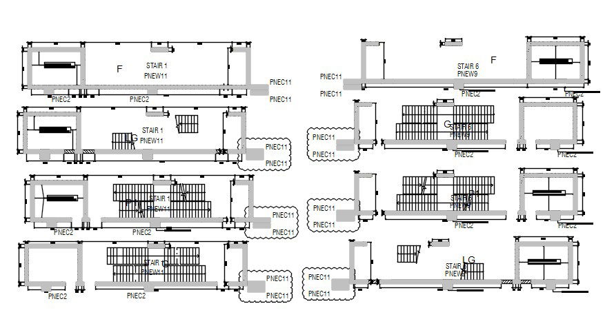 Separate floor staircase section details are given in this AutoCAD DWG Drawing File. Download the AutoCAD file now.