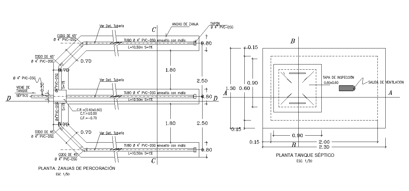 Septic Tank Plan AutoCAD Drawing Download DWG File