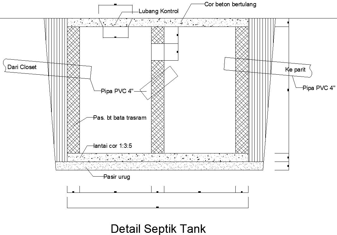 Septic tank design with detailing