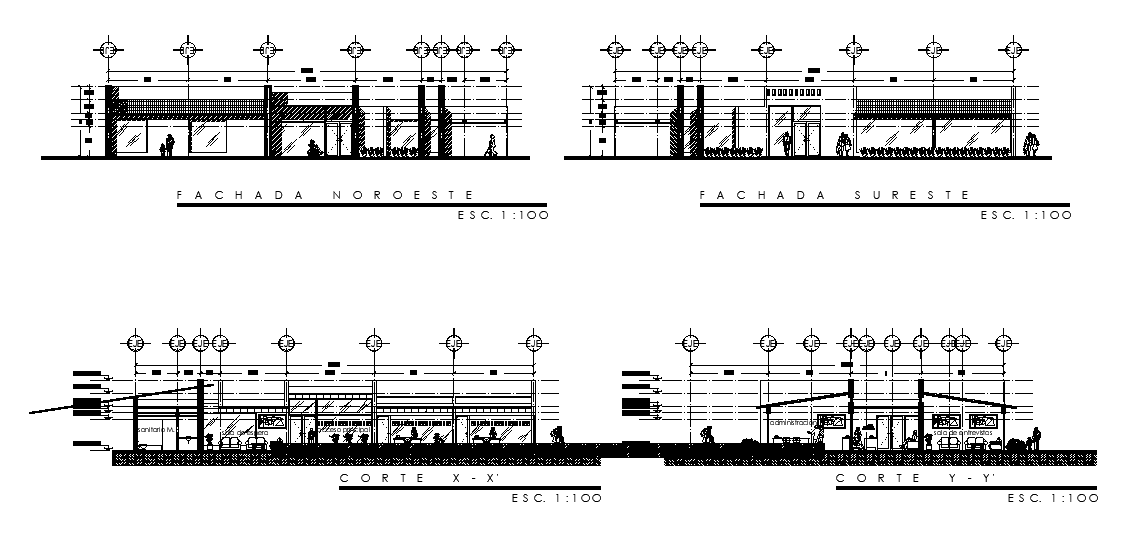 Service center section detail drawing is given in this AutoCAD file. Download this 2d AutoCAD drawing file.