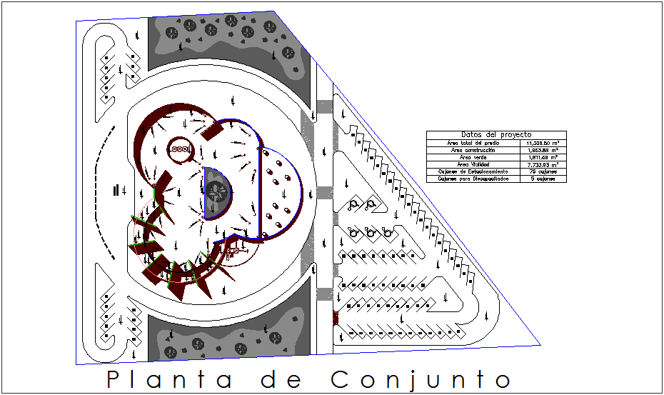 Set plan of clinic with area view dwg file