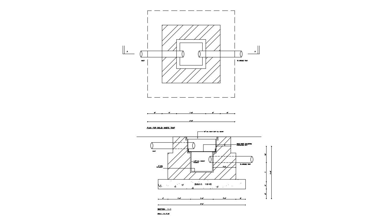 Sewage Tank Free CAD Drawing