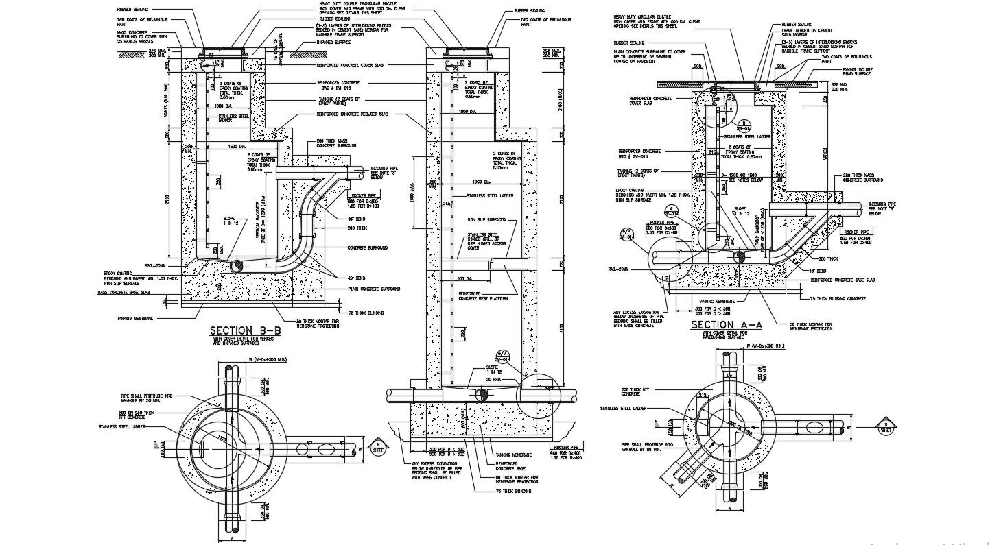 Sewer Clean out Detail Auto CAD plan Drawing File 