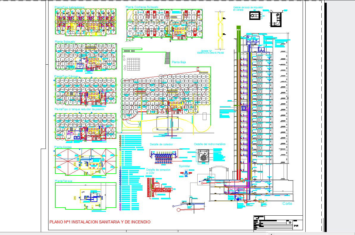Sewer installations building fire systems guide in autocad files