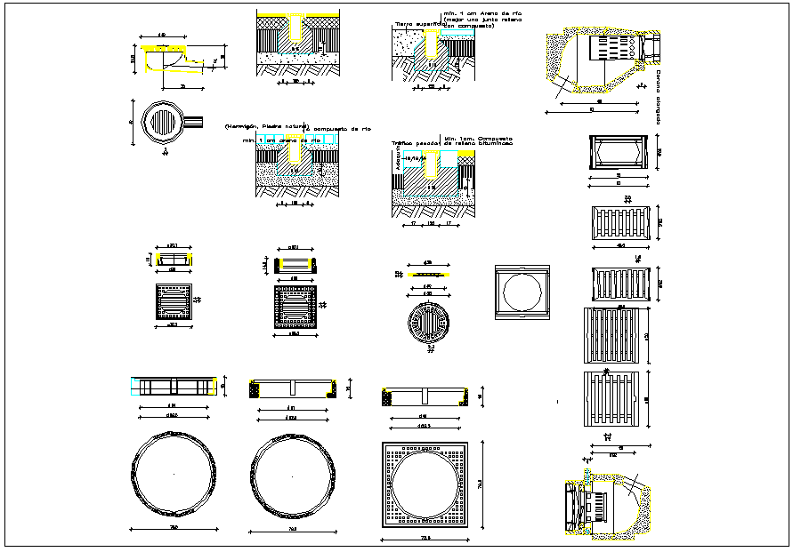Sewerage line detail dwg file