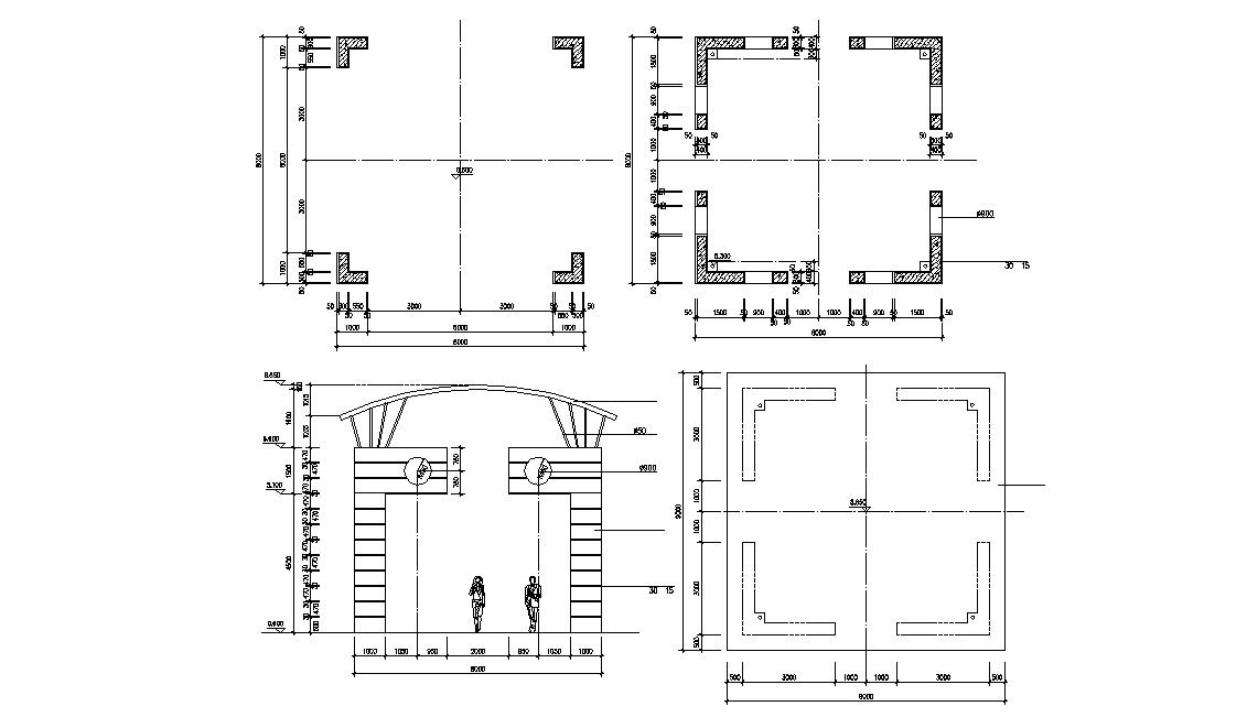Shade Design Plan and Elevation CAD Drawing