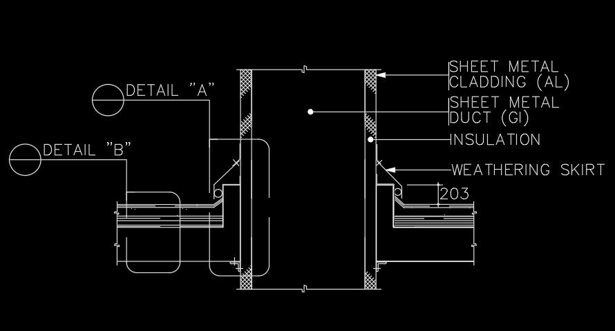 Sheet metal cladding AutoCAD drawing is given in this file