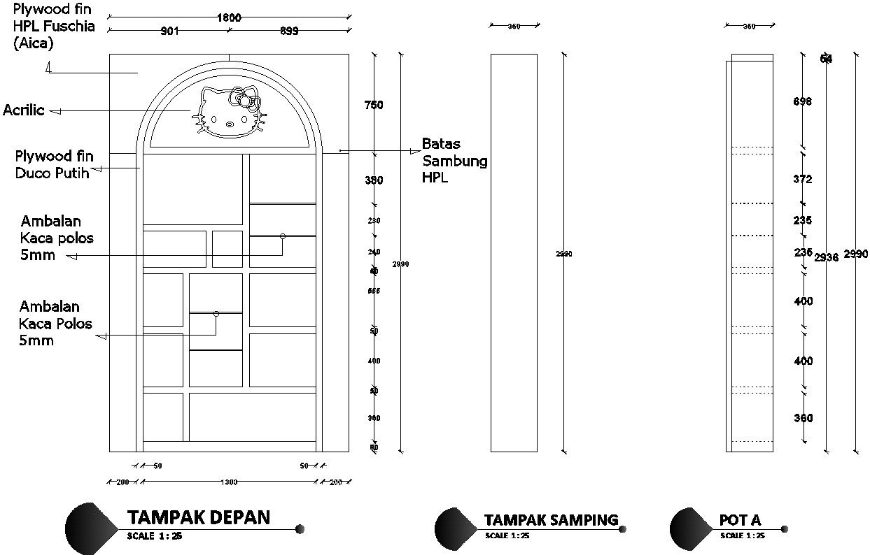 Shelf design details in AutoCAD, dwg file.