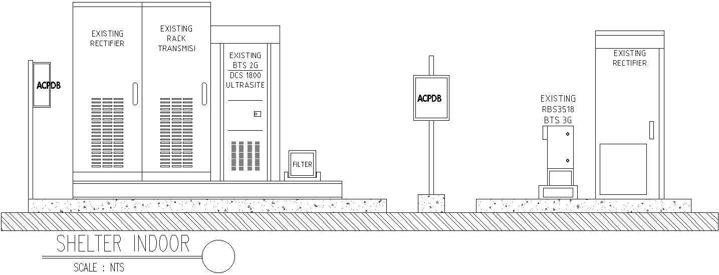 Shelter indoor design with detail AutoCAD drawing