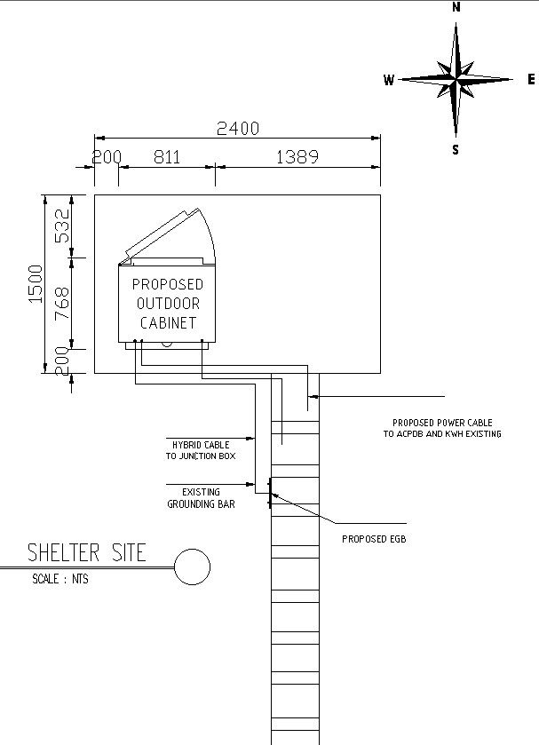 Shelter site in detail AutoCAD drawing