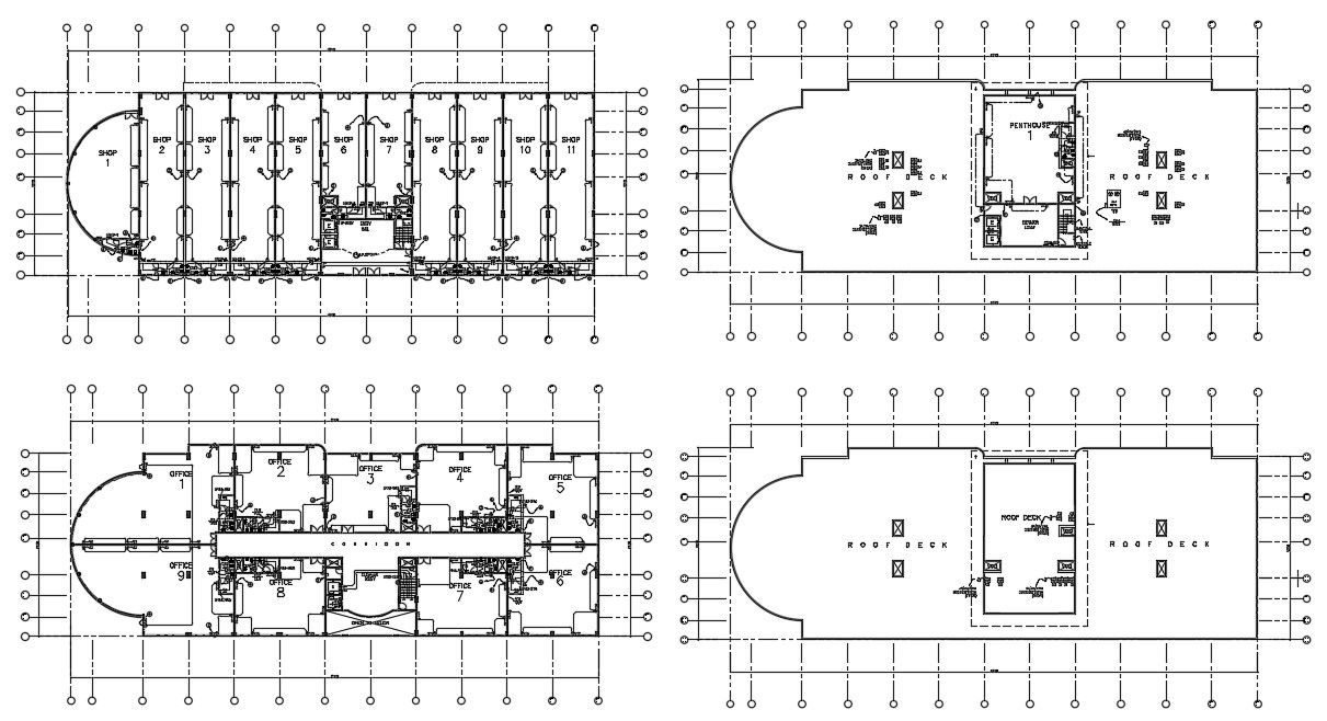 Shop And Office Building Cad Plan