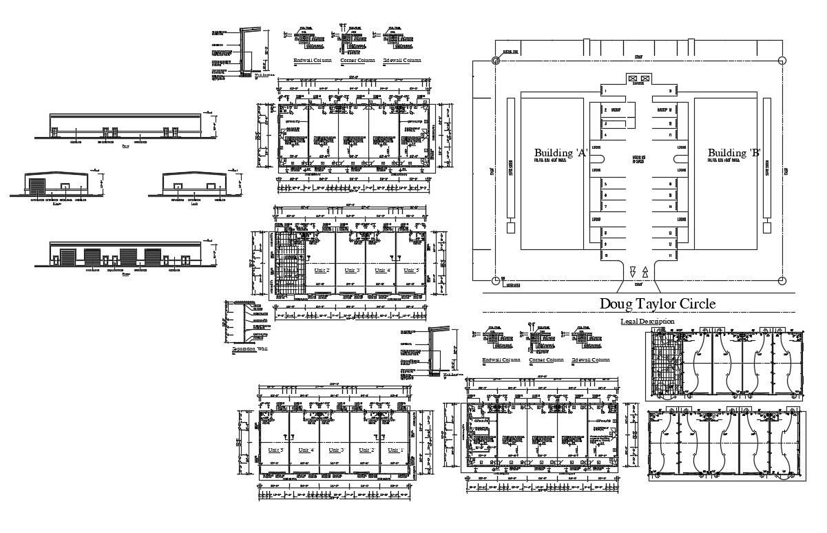 Shop Building Working Plan CAD Drawing