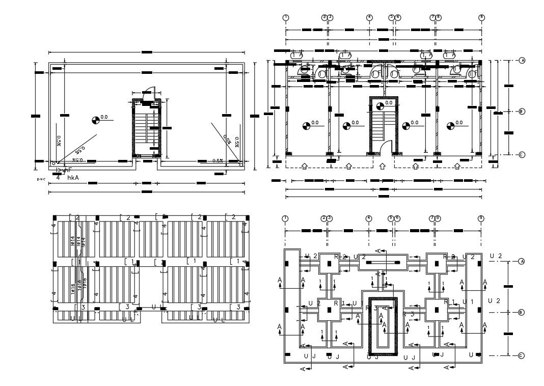 Shop Complex Construction Working Plan CAD Drawing