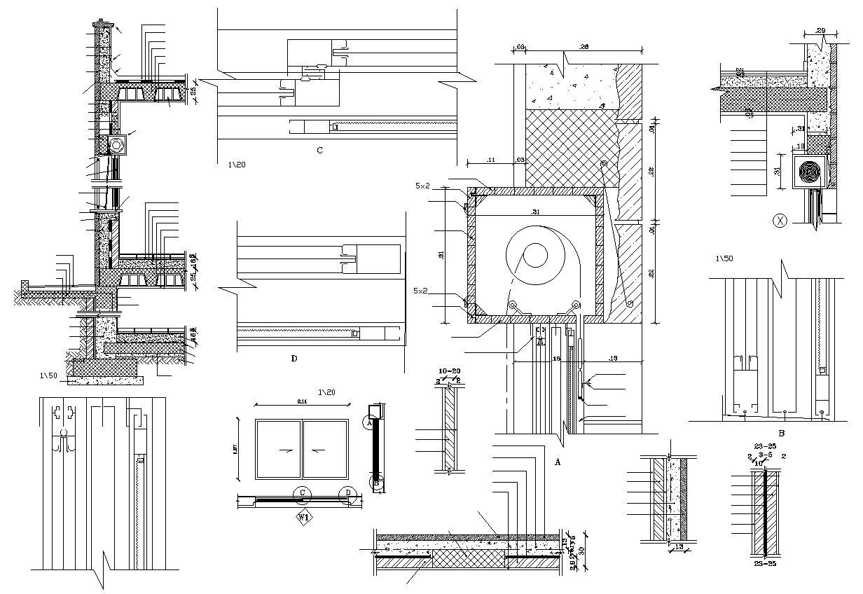 Shop Rolling Shutter Fixing Design With Window Design DWG File