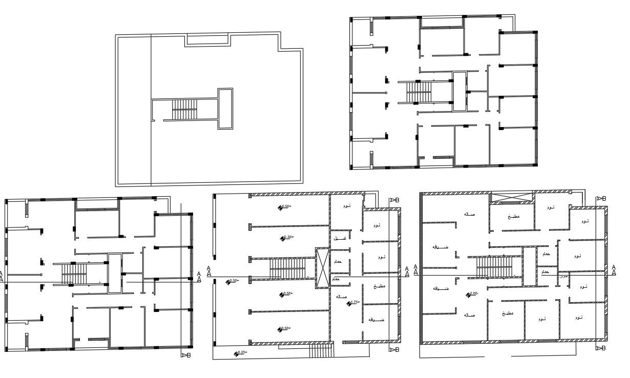 Shop With Apartment House Floor Plan CAD Drawing