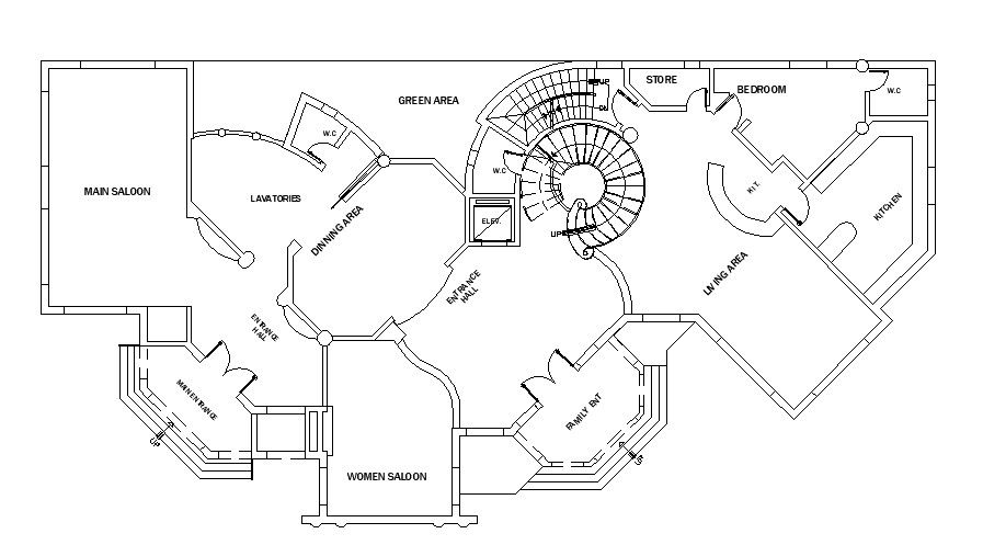 Shop With House Plan DWG File