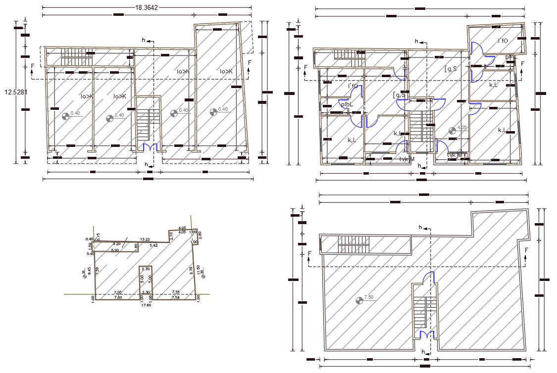 Shop With 2 BHK House Plan AutoCAD File