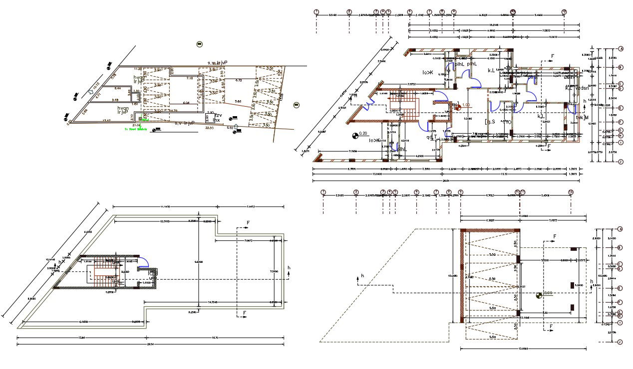Shop With 3 BHK House Floor Plan Design DWG File