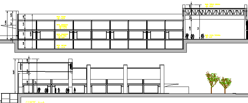 Shopping Mall Architecture Layout and Elevation dwg file