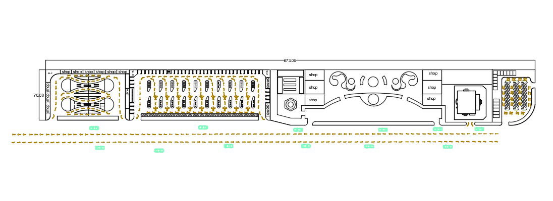 Shopping Mall Area Landscape Design AutoCAD Drawing