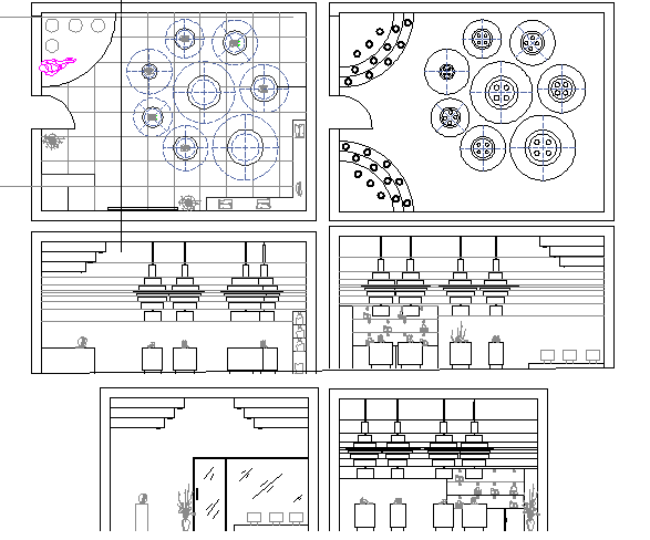 Shopping center architecture project details dwg file