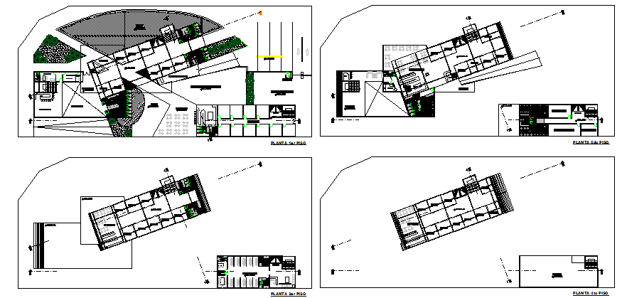 Shopping center complex floor plan details dwg file