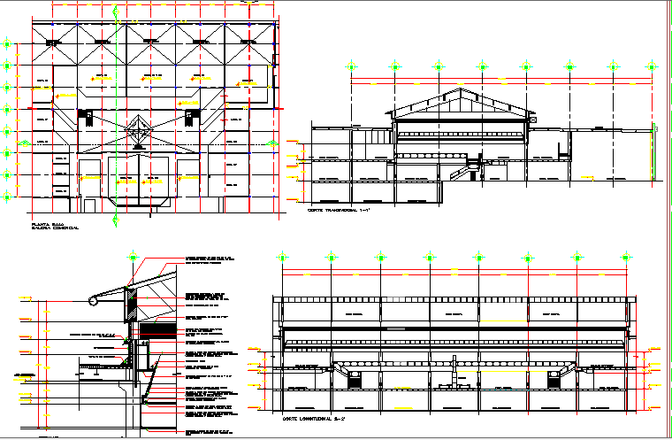 Shopping center sectional and auto-cad details dwg file
