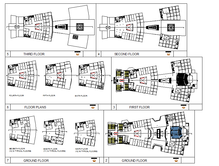 Shopping complex Ground To Sixth Floor Lay-out