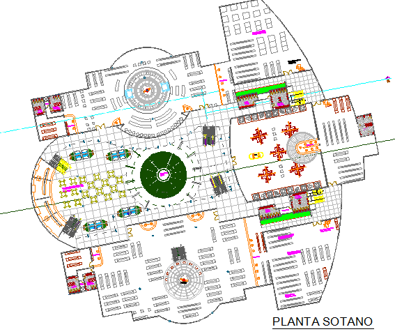 Shopping mall architecture layout plan details dwg file
