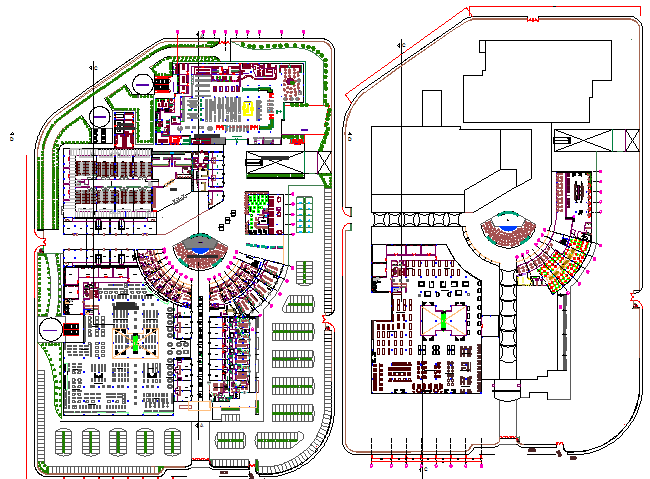 Shopping mall floor layout plan details dwg file