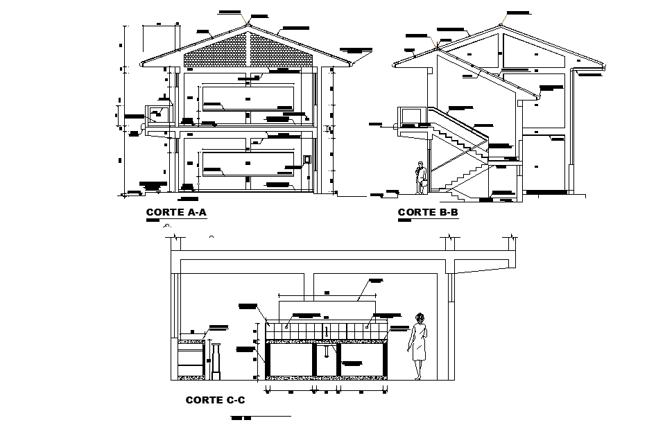 Shopping Building Section Drawing Download DWG File