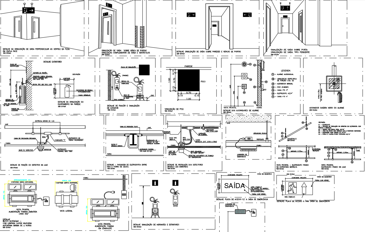 Shopping Mall Fire Safety Layouts Drawings in CAD DWG Format