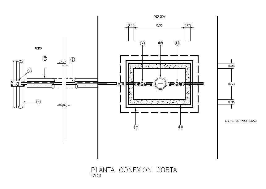 Short connection plant detail presented in this AutoCAD file. Download this 2d AutoCAD drawing file.