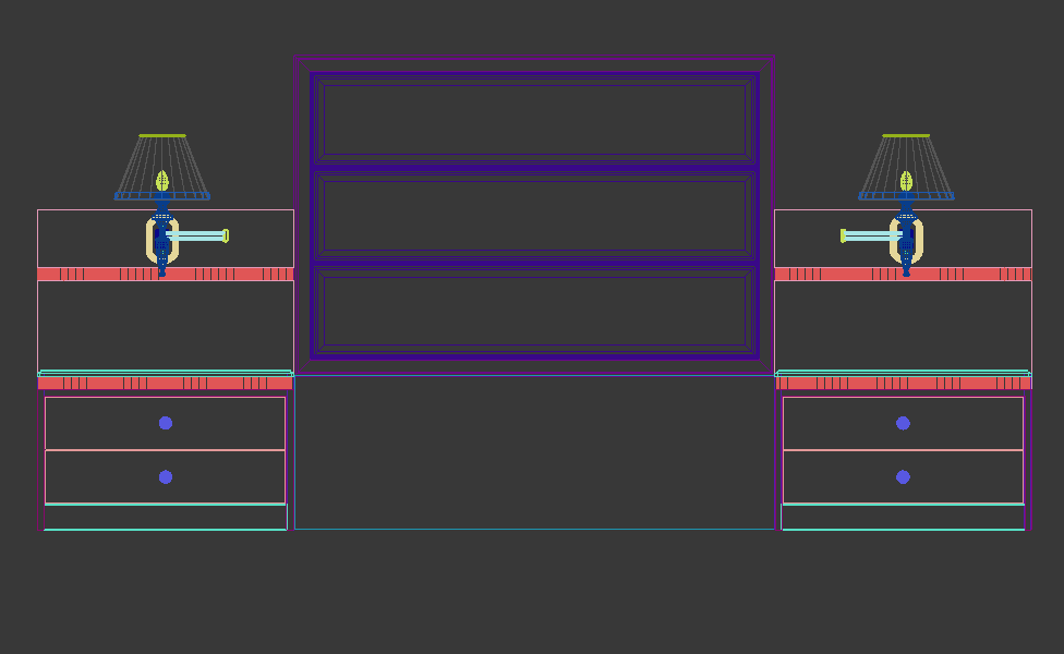 Showcase furniture detail CAD blocks 2d view layout file,