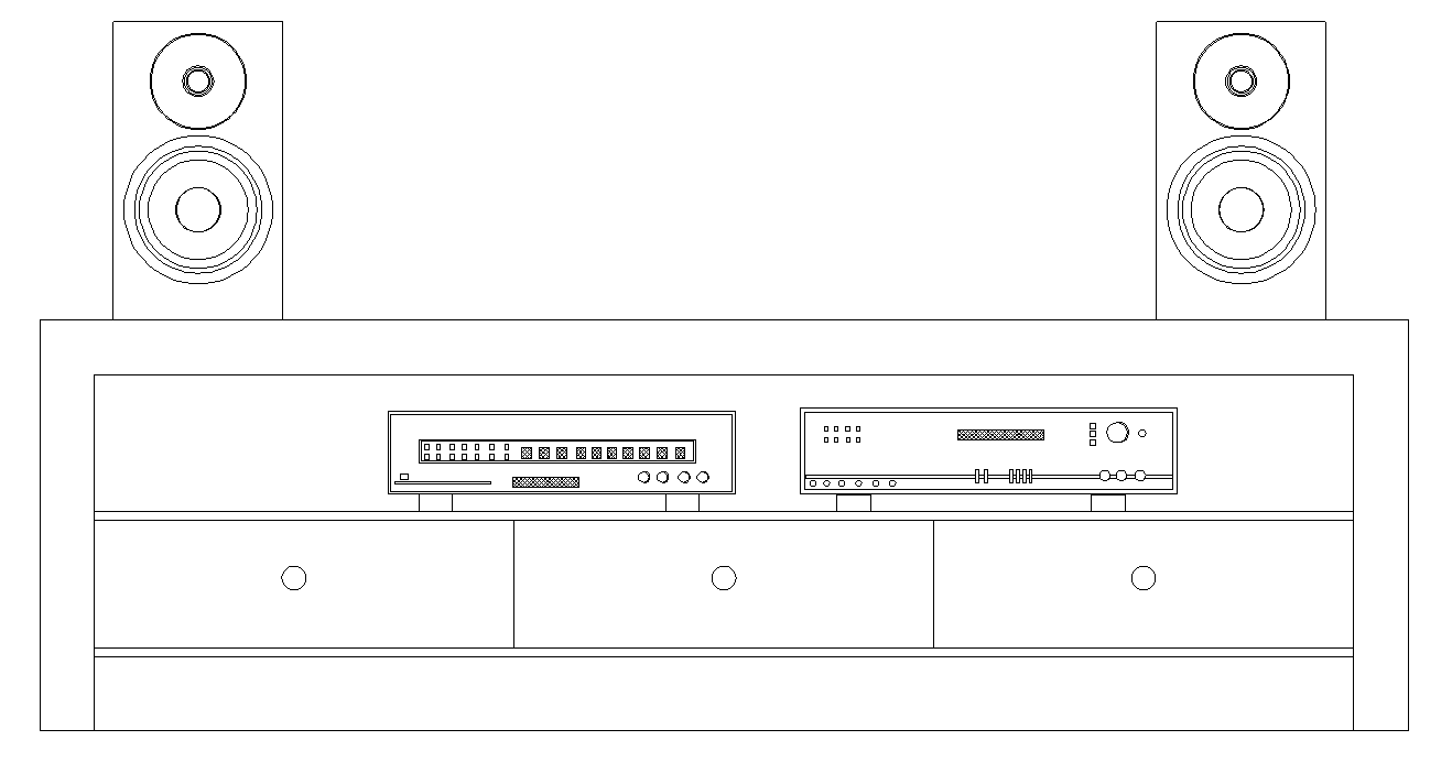 2D Elevation of Showcase Furniture Layout in AutoCAD file