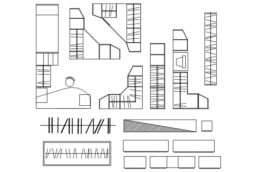 Showcases and cupboards design CAD blocks in AutoCAD 2D drawing, CAD file, dwg file
