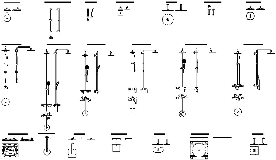 Download Free Bathroom Shower Designs In DWG File