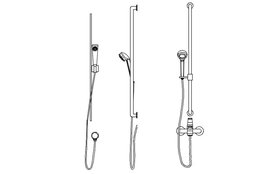 Shower faucets cad block in AutoCAD, dwg file.